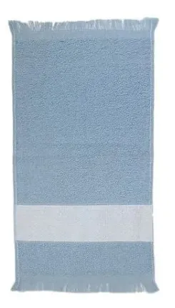 Toalha Franjinha com faixa - Azul Bebê 33x23 cm