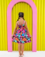 Vestido Floral Raquete Preto - Foto 2