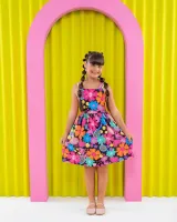 Vestido Floral Raquete Preto - Foto 4