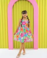 Vestido Floral Raquete Verde