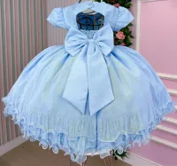 Vestido Festa Azul Claro Menina Bonita - Foto 2