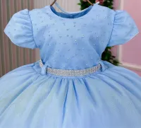 Vestido Festa Azul Claro Menina Bonita - Foto 3