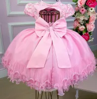 Vestido Festa Rosa Mod.1 Menina Bonita - Foto 2