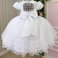 Vestido Festa Branco Mod.1 Menina Bonita - Foto 2