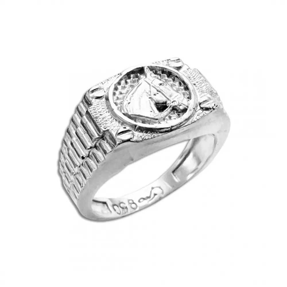 Anel de Prata 950 Cavalo - AN827-950 Imagem