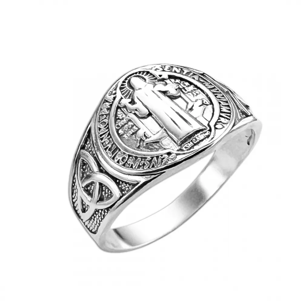 Anel masculino São Bento prata 925 - AN3284 Imagem