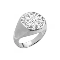 Anel masculino São Bento de prata - AN2893