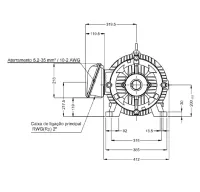 Motor Elétrico Weg 40cv Trifásico 220/380/440v 4p 1800rpm Ip55 W22 - 11280268 - Foto 6