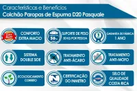 Colchão Solteiro D20 Paropas Pasquale 88x12 cores diversas promoção - Foto 2