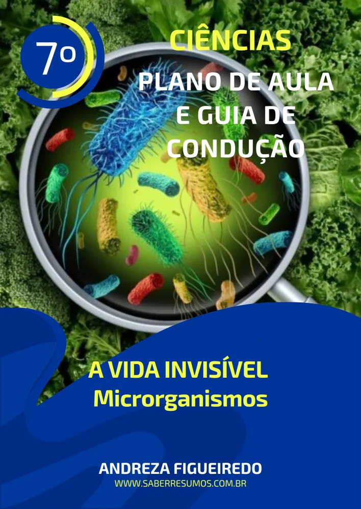 770 -  Ciências - Plano de Aula e Guia de Condução - A Vida Invisível - Microrganismos - 7º ano - PDF com 11 páginas
