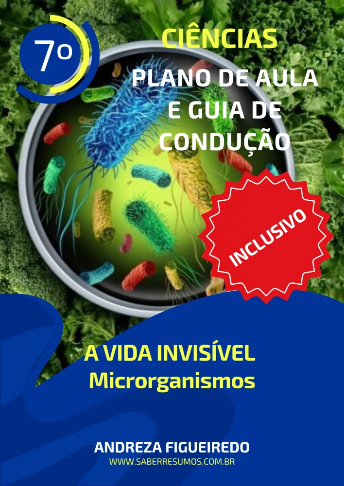 771 - Ciências - Aprendizado Inclusivo - Plano de Aula e Guia de Condução - A Vida Invisível - Microrganismos - 7º ano - PDF com 11 páginas