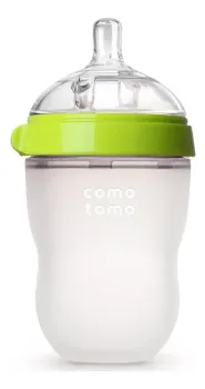 Mamadeira Comotomo Verde 250 ML + Kit Bico Slow Flow  0-3