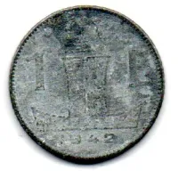 Bélgica - 1942 - 1 Franc - (Ocupação Alemã 2° Guerra Mundial)