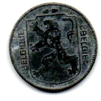 Bélgica - 1942 - 1 Franc - (Ocupação Alemã 2° Guerra Mundial) - Foto 2