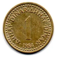 Iugoslávia - 1984 - 1 Dinar