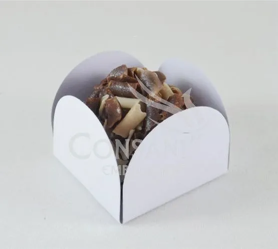 Porta doce Mod. 1 - 3,3 x 3,3 x 2,8 - Branca  (Pacote c/ 100 unidades) Imagem