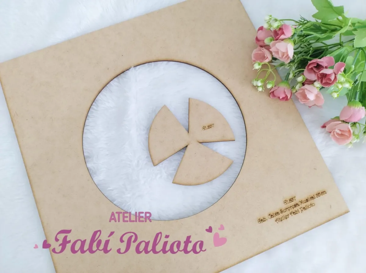 G1.837 Gabarito de Moldes em MDF Caixa Surpresa/Musical 35cm 