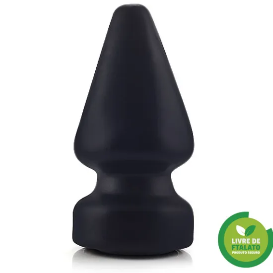 Plug Anal Gigante Liso com Ventosa 24 x 11cm Preto - PLUG18