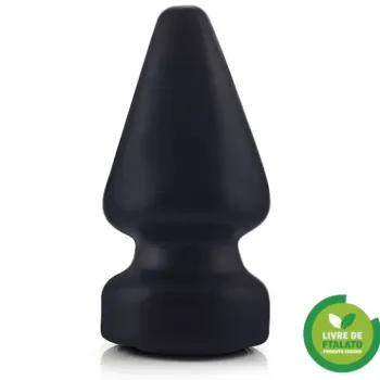 Plug Anal Gigante Liso com Ventosa 24 x 11cm Preto - PLUG18
