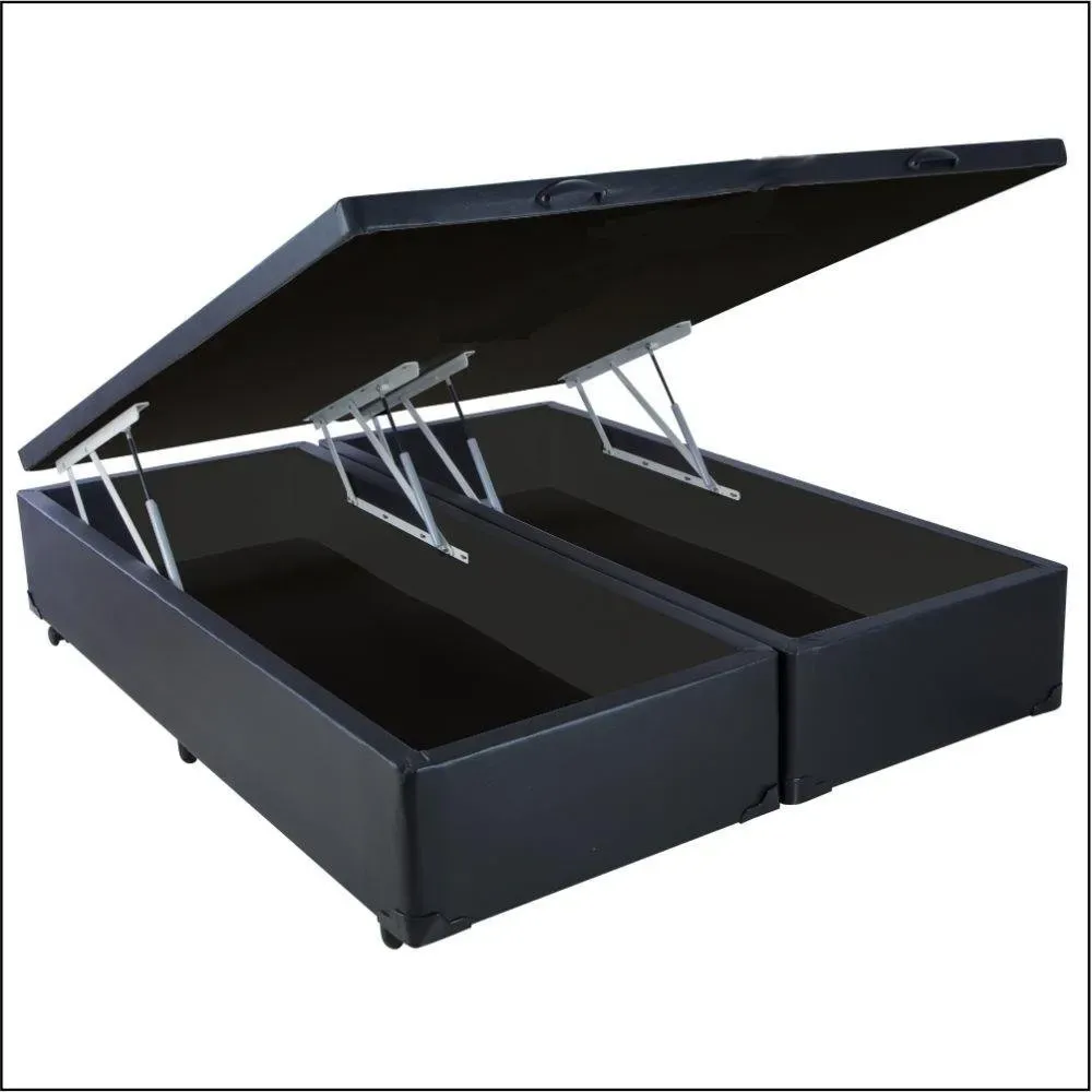 Base Baú Queen Bipartida blindada Alto Nivel  38 cm + 5 cm pés 43 cm Oferta 6 dias uteis Imagem