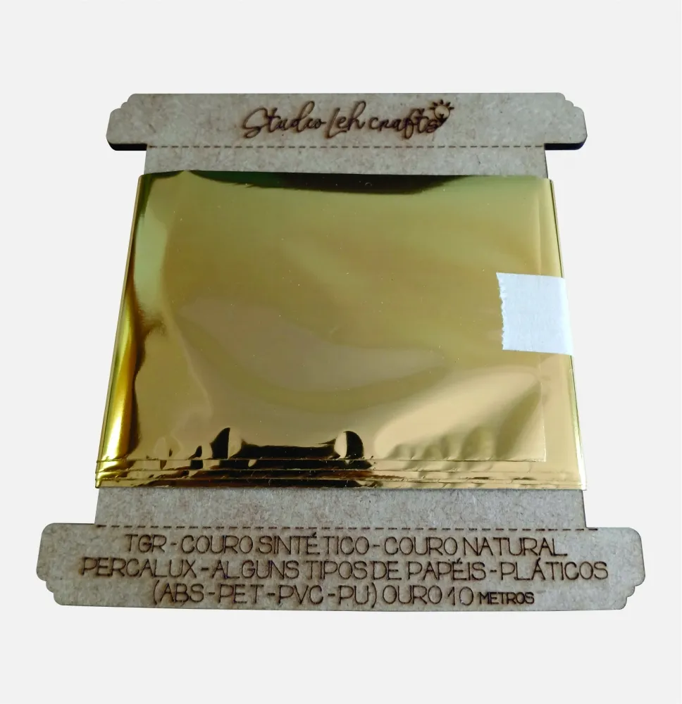 TGP - FOIL PARA HOT STAMPING - OURO - 6,5 cm  x 10m - Couro, Percalux,  Plástico ( (ABS, PET, PVC e PU) e alguns tipos de papéis