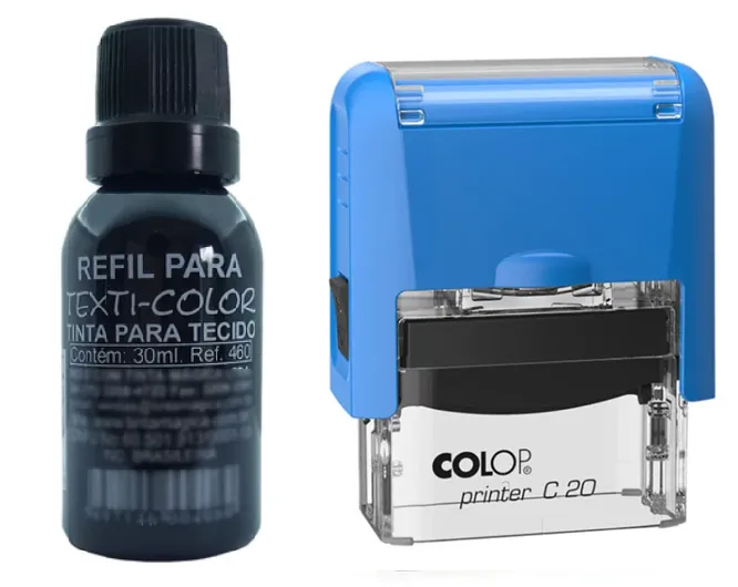 Carimbo COLOP 20 Tinta para roupa ( Tinta para tecidos )
