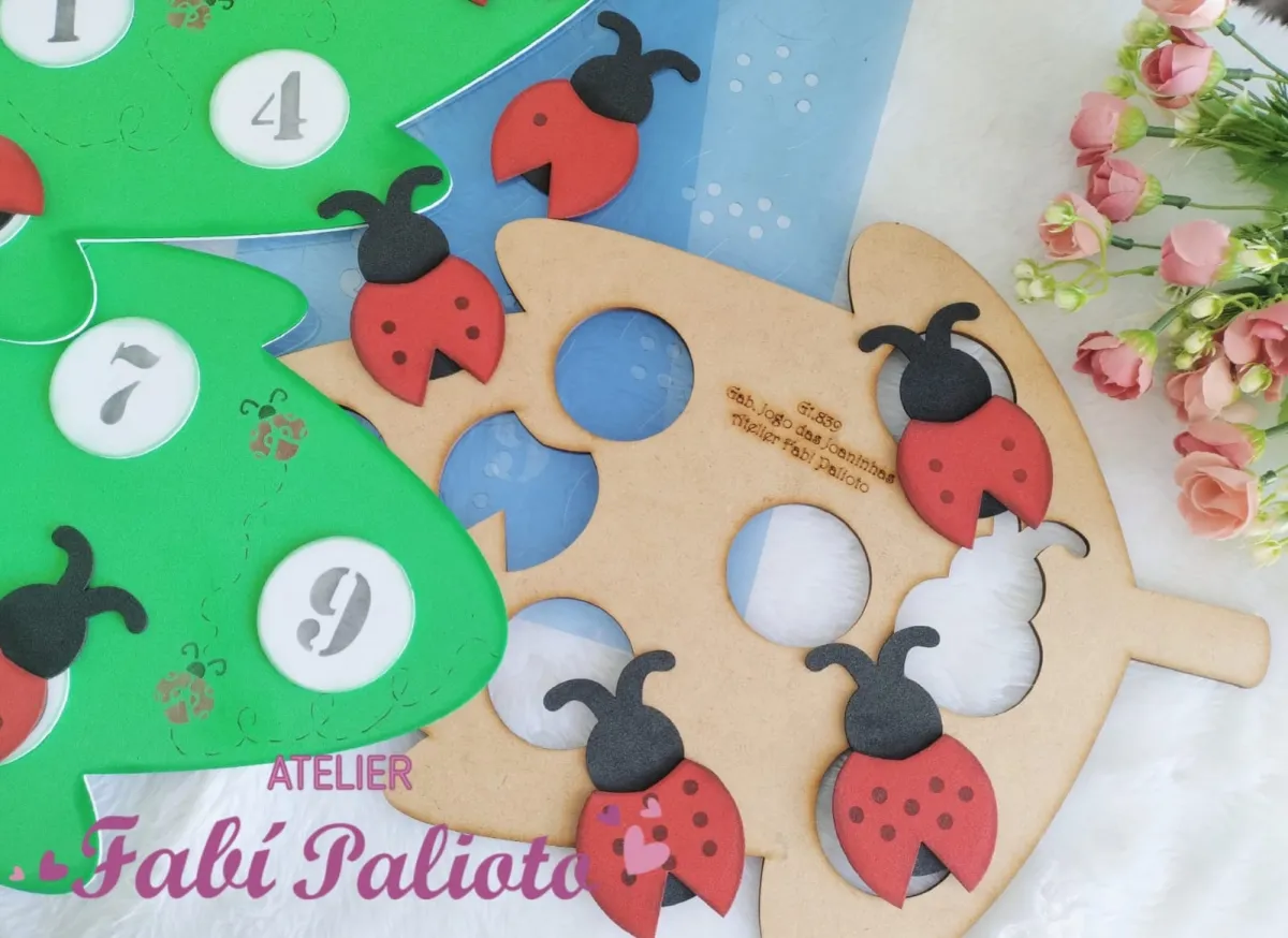 G1.839  Gabarito de Moldes em MDF Jogo das Joaninhas