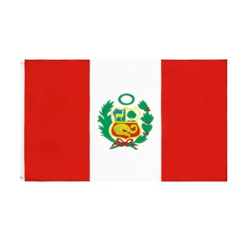 Bandeira do Peru Oficial C/Anilhas 90x60 Cm Cores Fortes