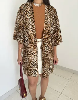 KIMONO ANIMAL PRINT COM FAIXA