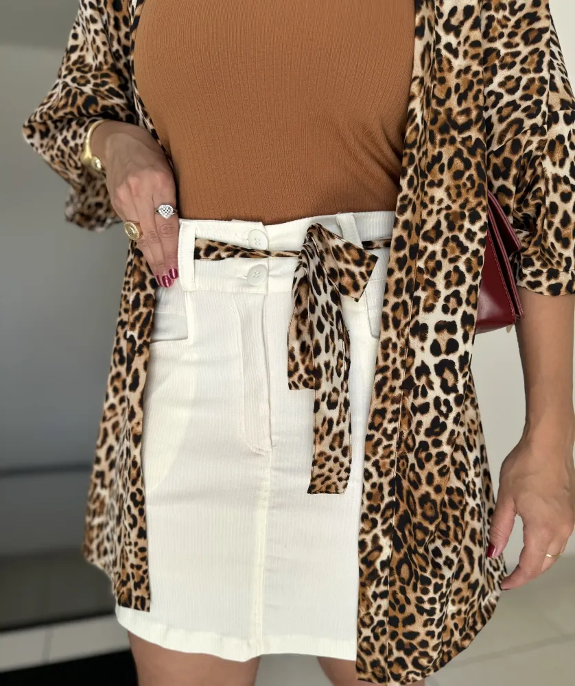SHORTS SAIA  CANELADO - OFF WHITE G Imagem