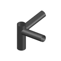 Suporte de Aço para 2 Luminárias Públicas Acabamento preto (TOPO DE 75)