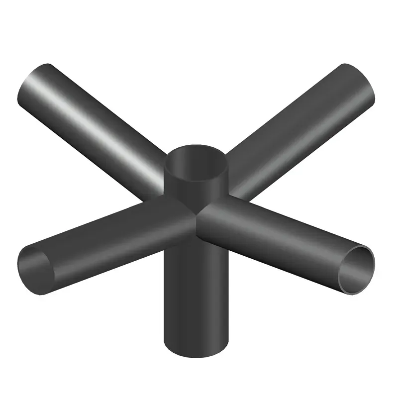 Suporte de Aço para 4 Luminárias Públicas Acabamento preto (TOPO DE 60MM)