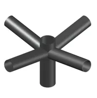 Suporte de Aço para 4 Luminárias Públicas Acabamento preto (TOPO DE 60MM)