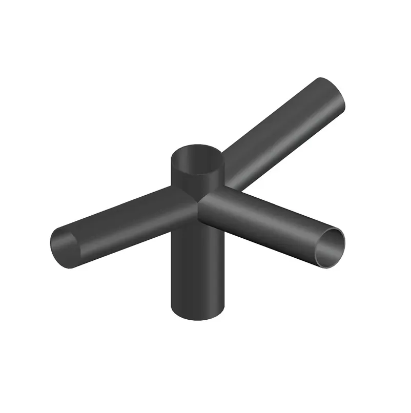 Suporte de Aço para 3 Luminárias Públicas Acabamento preto (TOPO DE 75MM)