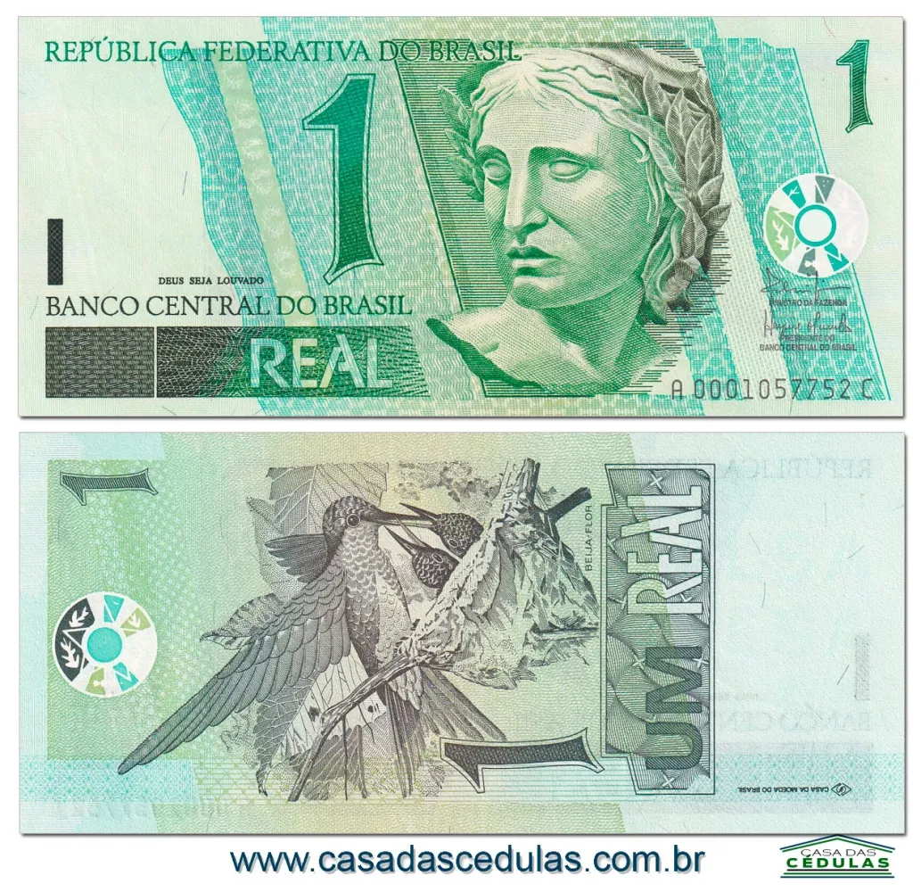 C254 A C - 1 Real Fe - Serie 0001 - Antônio Palocci - Henrique Meirelles Imagem