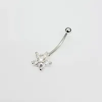 Genital Curvo Aço Banho de Diamante (Cristina) M467 - Flor BNH10 - Foto 2