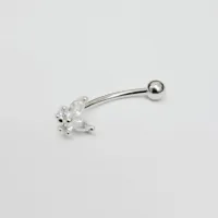 Genital Curvo Aço Banho de Diamante (Cristina) M475 - Borboleta BNH12 - Foto 2
