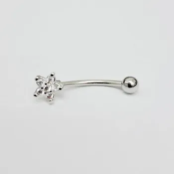 Genital Curvo Aço Banho de Diamante (Cristina) M451 - Estrela BNH12