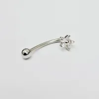 Genital Curvo Aço Banho de Diamante (Cristina) M452 - Flor BNH10 - Foto 2
