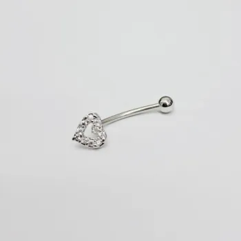 Genital Curvo Aço Banho de Diamante (Cristina) M465 - Coração BNH10 - Foto 2