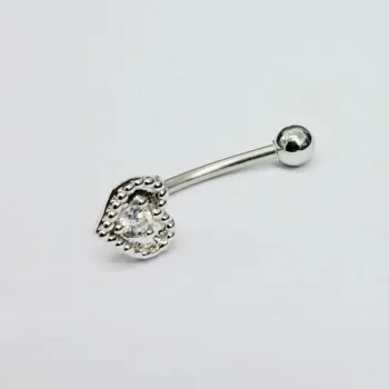 Genital Curvo Aço Banho de Diamante (Cristina) M466 - Coração BNH10 - Foto 2