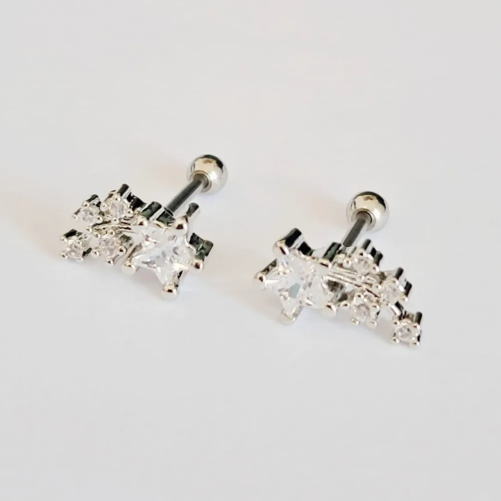 Micro Bell Aço Banho de Diamante ESTRELAS - PINGENTE 037 BNH16 Imagem