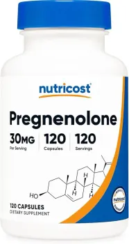 Pregnenolone 30mg 120 Capsules - Non-GMO, Gluten Free, Vegetarian Capsulas