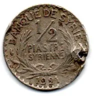 Siria - 1921 - 1/2 Piastre - C/ Furo