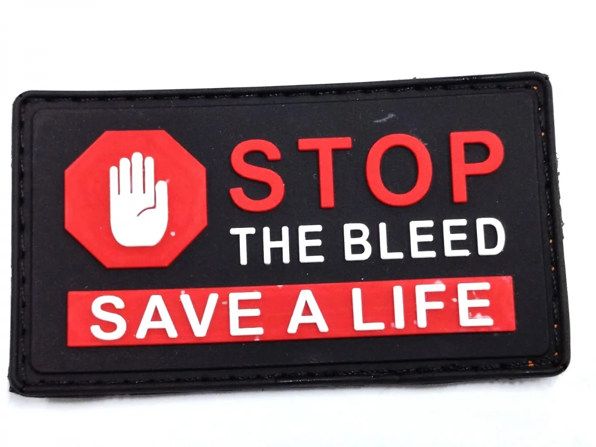 Patch Emborrachado Stop The Bleed Save A Life Formato Retangular