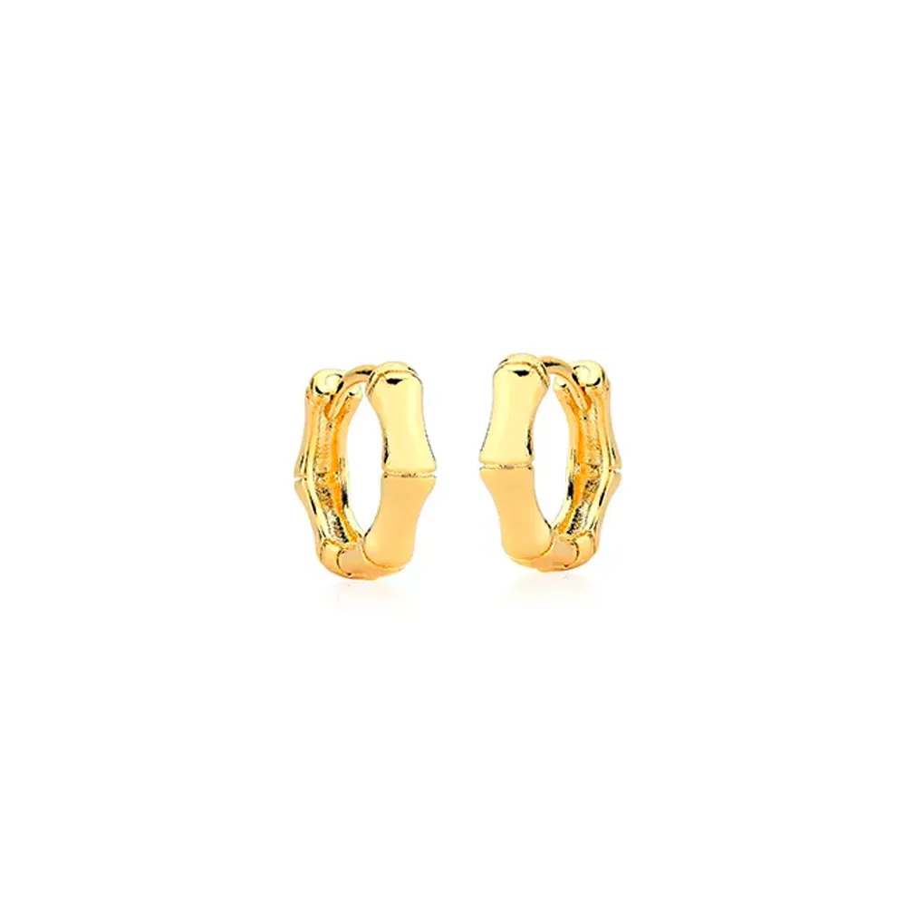 Brinco Argola Click Bambu - banhado a ouro 18k Imagem