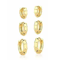 Brinco Argola Click Bambu - banhado a ouro 18k - Foto 4