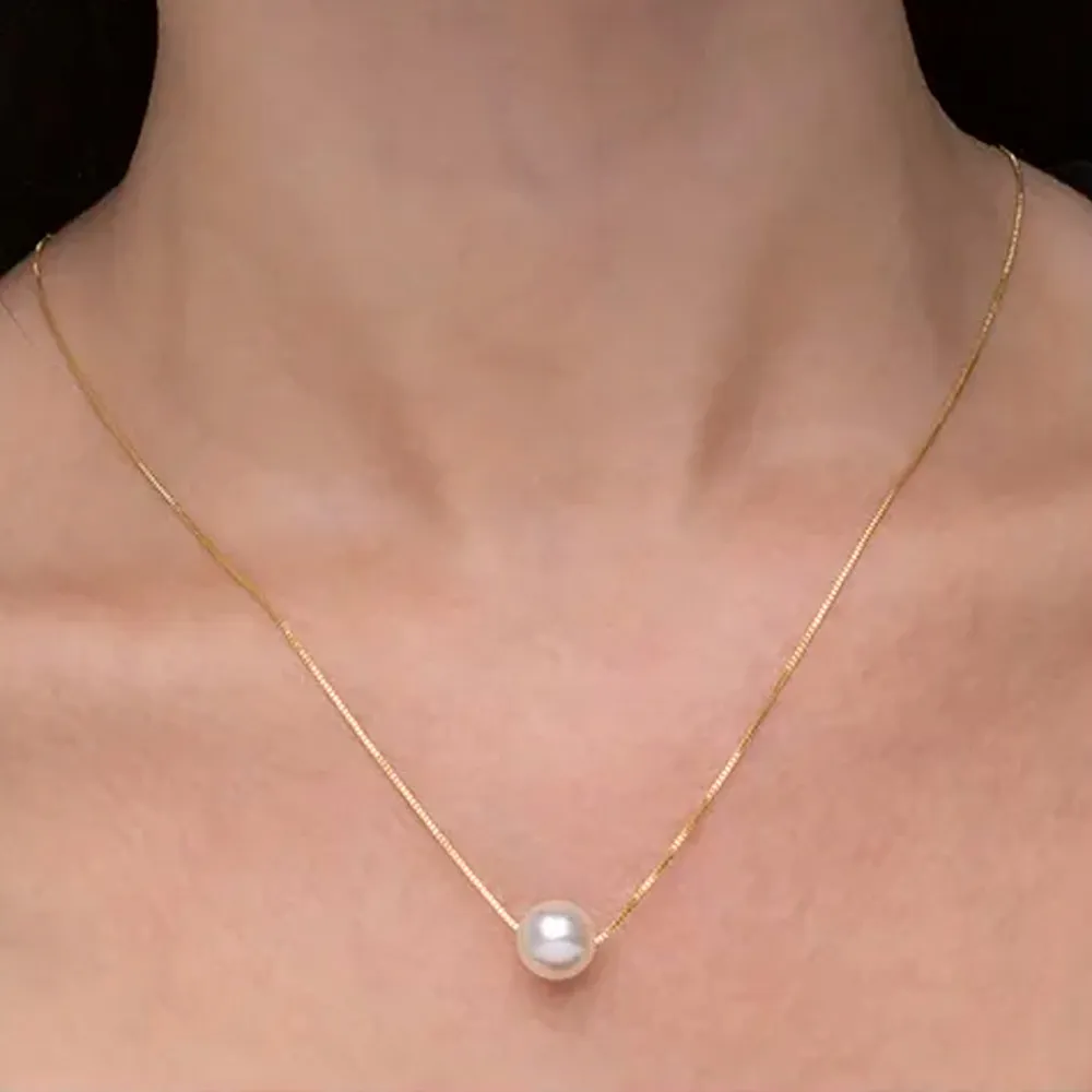 Colar perola com veneziana 0.7 – banhado a ouro 18k Imagem