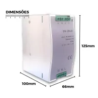 FONTE CHAVEADA TRILHO DIN 24V 120W MDR 120-24 - Foto 6