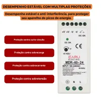 FONTE CHAVEADA TRILHO DIN 24V 60W MDR-60-24  - Foto 3